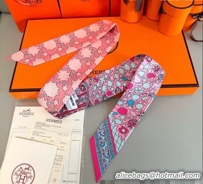 Buy Cheapest Hermes La Danse des Amazones Twilly Silk Bandeau Scarf 5x86cm H4002 Light Pink 2025