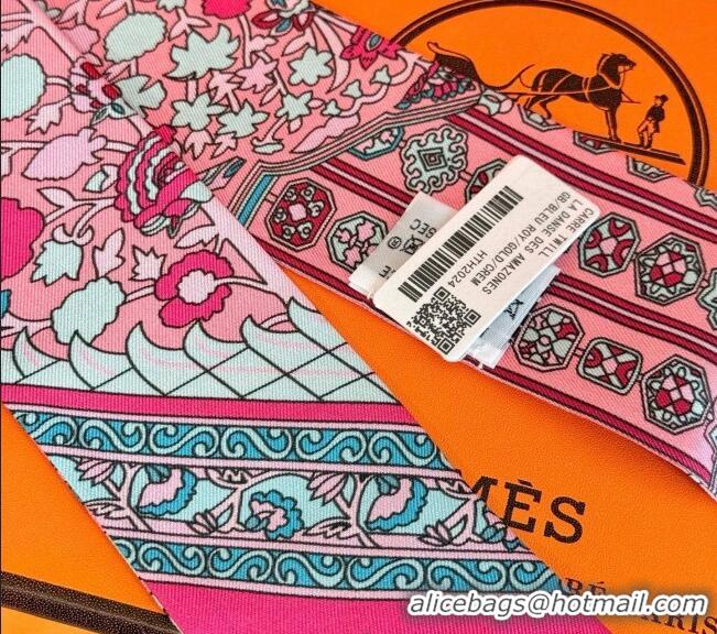 Buy Cheapest Hermes La Danse des Amazones Twilly Silk Bandeau Scarf 5x86cm H4002 Light Pink 2025