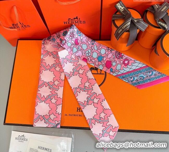 Buy Cheapest Hermes La Danse des Amazones Twilly Silk Bandeau Scarf 5x86cm H4002 Light Pink 2025