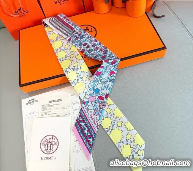 New Fashion Hermes La Danse des Amazones Twilly Silk Bandeau Scarf 5x86cm H4003 Grey 2025
