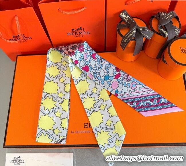 New Fashion Hermes La Danse des Amazones Twilly Silk Bandeau Scarf 5x86cm H4003 Grey 2025
