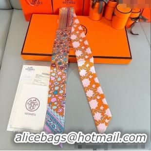 Best Price Hermes La Danse des Amazones Twilly Silk Bandeau Scarf 5x86cm H4003 Orange 2025