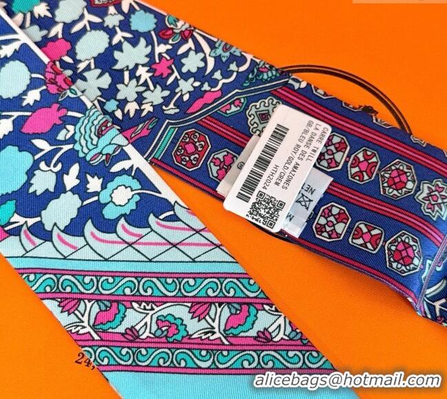 Modern Cheap Hermes La Danse des Amazones Twilly Silk Bandeau Scarf 5x86cm H4003 Blue 2025