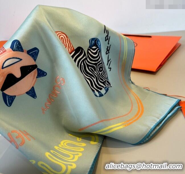 Luxury Classic Hermes Funny Ice Cream Silk Square Scarf 90x90cm H4027 Grey 2025