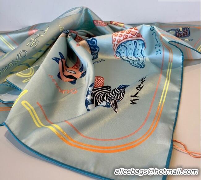 Luxury Classic Hermes Funny Ice Cream Silk Square Scarf 90x90cm H4027 Grey 2025