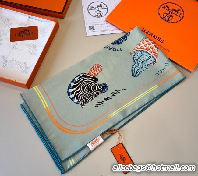 Luxury Classic Hermes Funny Ice Cream Silk Square Scarf 90x90cm H4027 Grey 2025