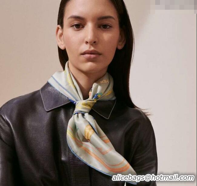 Luxury Classic Hermes Funny Ice Cream Silk Square Scarf 90x90cm H4027 Grey 2025