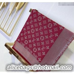 Buy Best Louis Vuitton Classic Silk Wool Shawl Scarf 140cm with Silver-Tone Lurex V4030 Red 2025