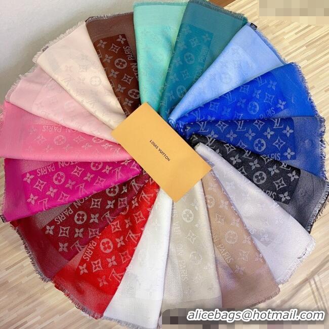 Market Sells Louis Vuitton Classic Silk Wool Shawl Scarf 140cm with Silver-Tone Lurex V4030 Green 2025