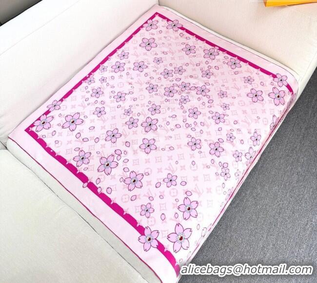 Well Crafted Louis Vuitton LV x TM Monogram Cherry Blosoom Silk Square Scarf 88cm V4031 Purple 2025