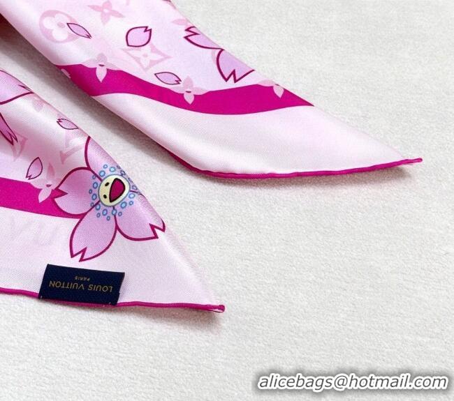Well Crafted Louis Vuitton LV x TM Monogram Cherry Blosoom Silk Square Scarf 88cm V4031 Purple 2025