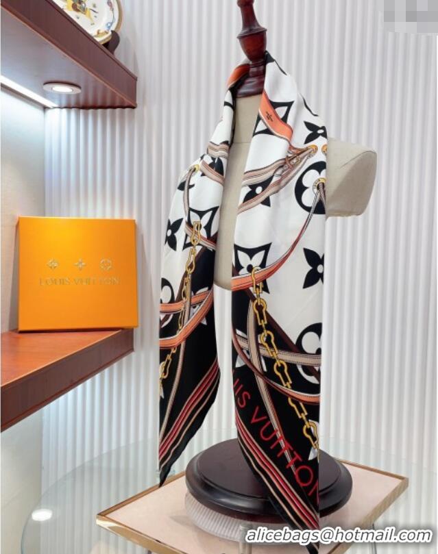 Well Crafted Louis Vuitton Ultimate Monogram Silk Square Scarf 90cm V4047 White 2025