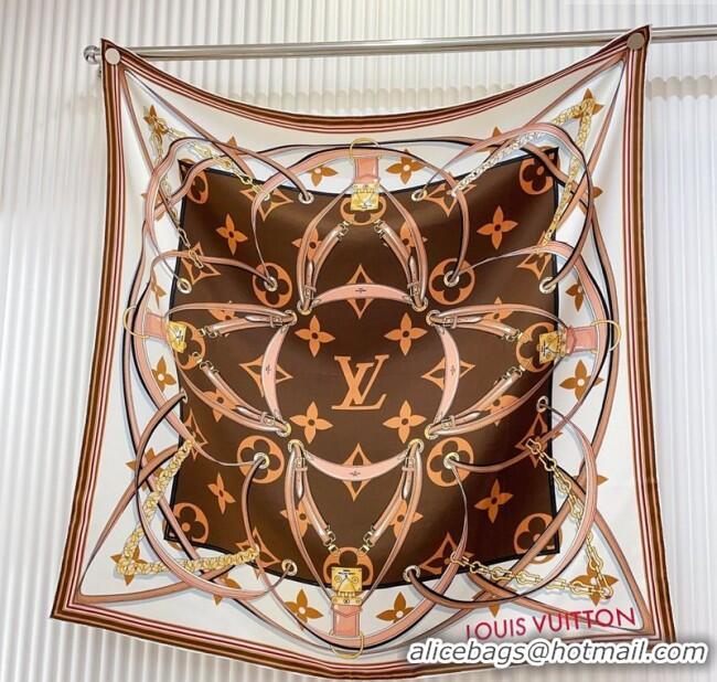 Top Design Louis Vuitton Ultimate Monogram Silk Square Scarf 90cm V4047 Brown 2025