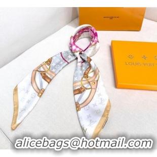 Best Price Louis Vuitton Flower and Strap Monogram Silk Square Scarf 90cm V4049 Grey 2025
