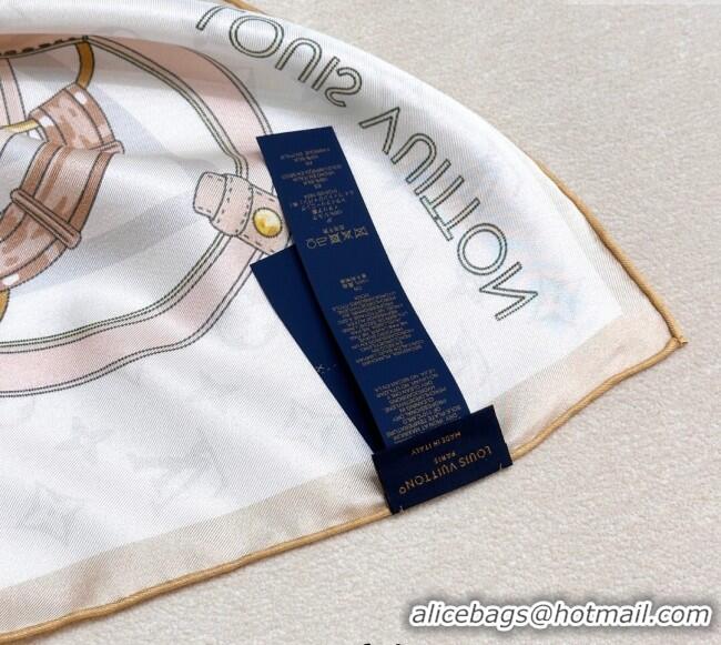 Best Price Louis Vuitton Flower and Strap Monogram Silk Square Scarf 90cm V4049 Grey 2025