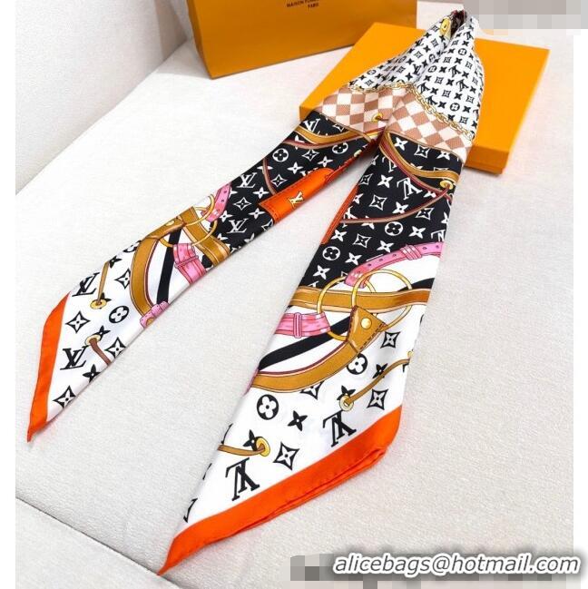 Inexpensive Louis Vuitton Flower and Strap Monogram Silk Square Scarf 90cm V4049 Black 2025