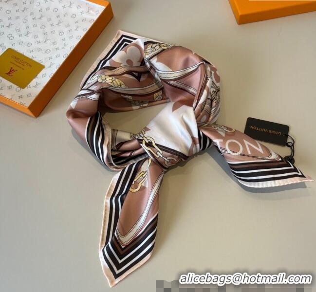 Grade Quality Louis Vuitton Ultimate Monogram Silk Square Scarf 90cm V4049 Nude Pink 2025
