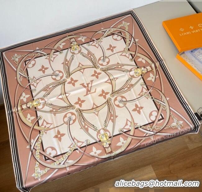 Grade Quality Louis Vuitton Ultimate Monogram Silk Square Scarf 90cm V4049 Nude Pink 2025
