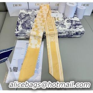 Famous Brand Dior Mitzah Star Silk Bandeau Scarf 6x105cm D4056 Yellow 2025