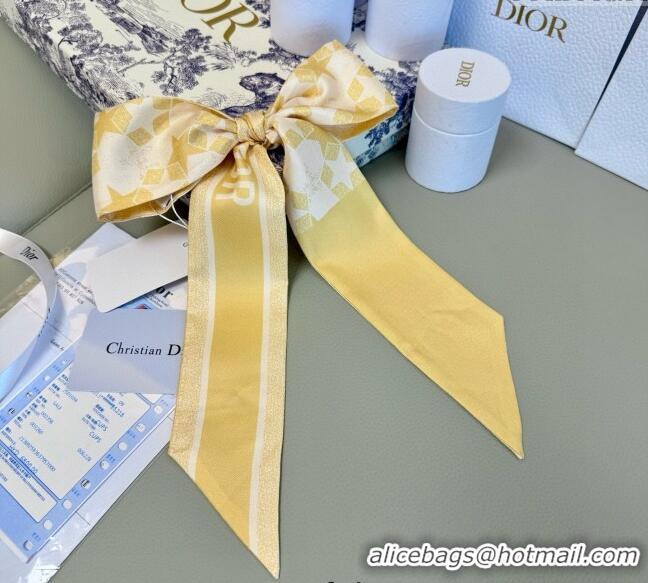 Famous Brand Dior Mitzah Star Silk Bandeau Scarf 6x105cm D4056 Yellow 2025