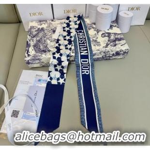 Shop Cheap Dior Mitzah Star Silk Bandeau Scarf 6x105cm D4056 Blue 2025