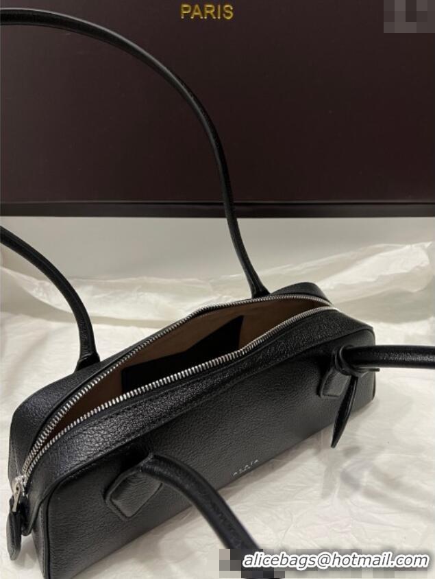 Top Quality Alaia Le Tecket Small Long Shoulder bag in Grained Leather 68168 Black 2025