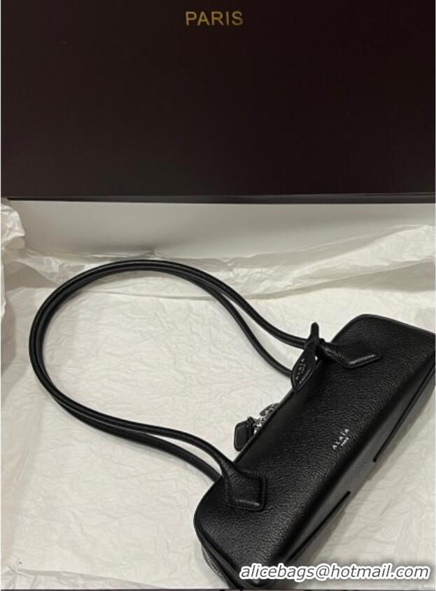 Top Quality Alaia Le Tecket Small Long Shoulder bag in Grained Leather 68168 Black 2025