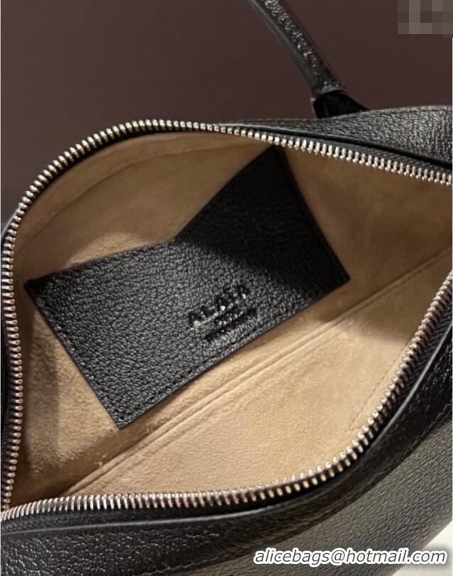Top Quality Alaia Le Tecket Small Long Shoulder bag in Grained Leather 68168 Black 2025