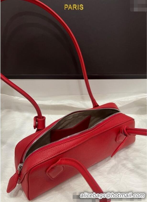High Quality Alaia Le Tecket Small Long Shoulder bag in Grained Leather 68168 Red 2025