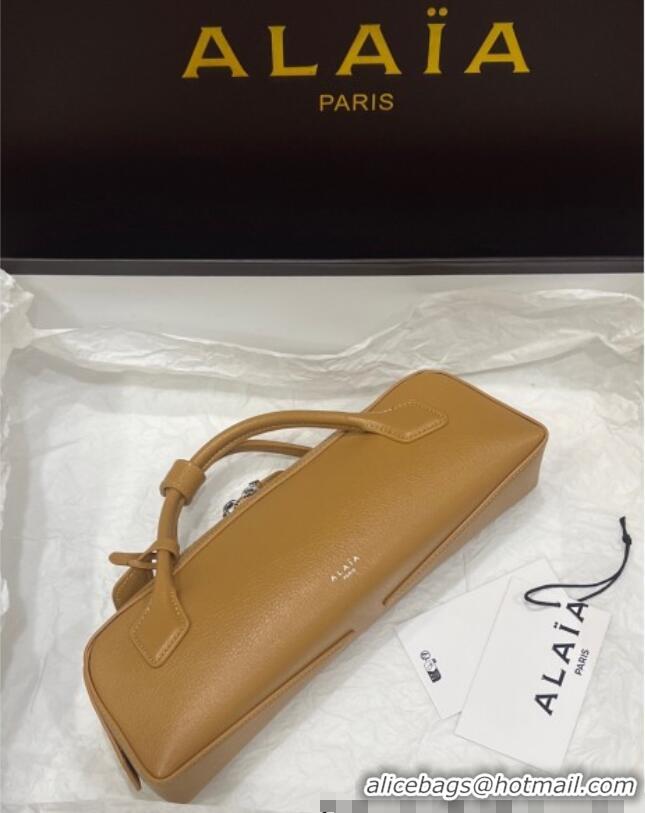 Shop Discount Alaia Le Tecket Long Clutch bag in Grained Leather 68169 Apricot 2025