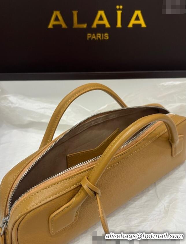 Shop Discount Alaia Le Tecket Long Clutch bag in Grained Leather 68169 Apricot 2025