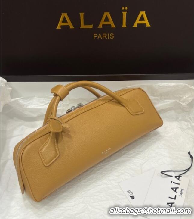 Shop Discount Alaia Le Tecket Long Clutch bag in Grained Leather 68169 Apricot 2025