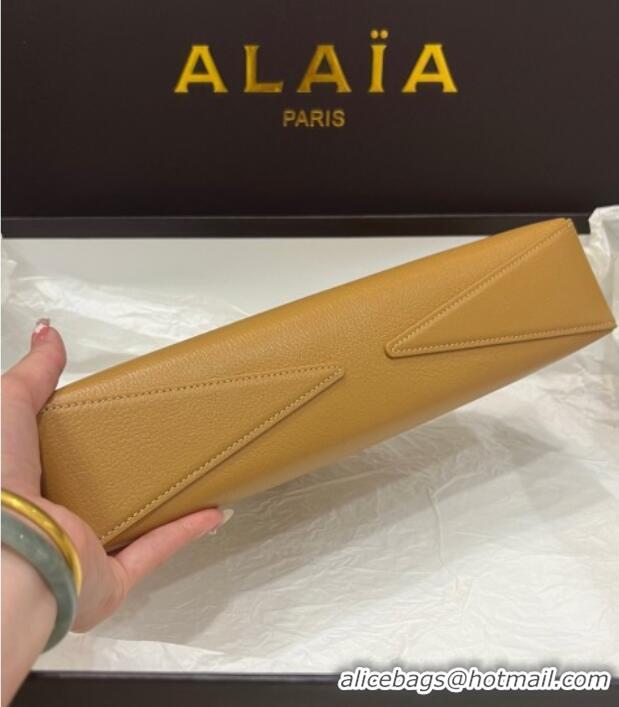 Shop Discount Alaia Le Tecket Long Clutch bag in Grained Leather 68169 Apricot 2025