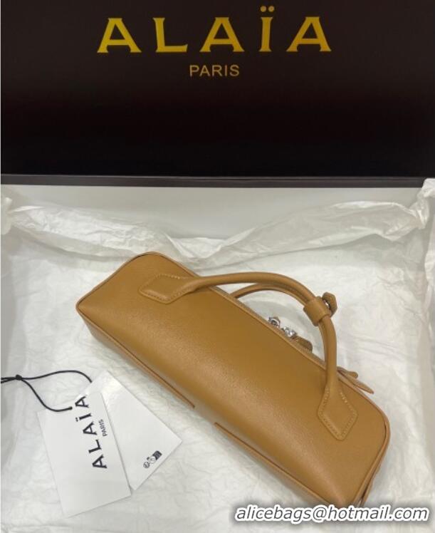 Shop Discount Alaia Le Tecket Long Clutch bag in Grained Leather 68169 Apricot 2025