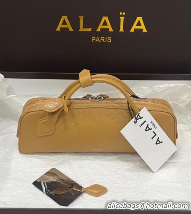 Shop Discount Alaia Le Tecket Long Clutch bag in Grained Leather 68169 Apricot 2025