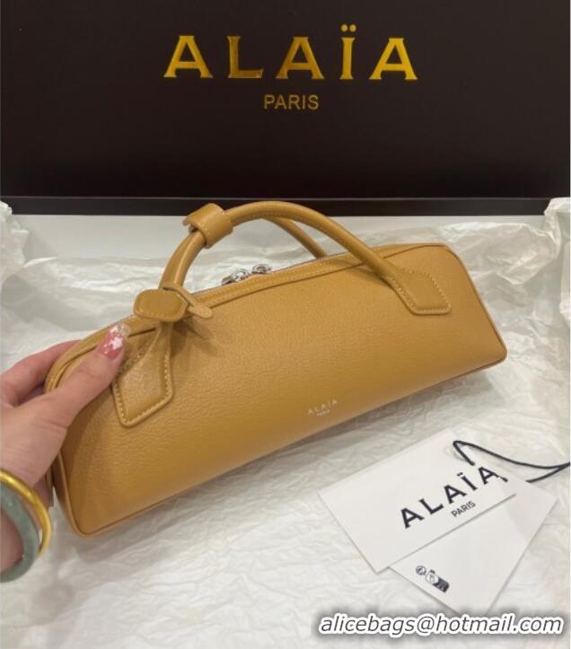 Shop Discount Alaia Le Tecket Long Clutch bag in Grained Leather 68169 Apricot 2025