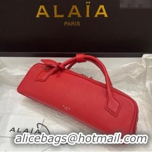 New Grade Alaia Le Tecket Long Clutch bag in Grained Leather 68169 Red 2025