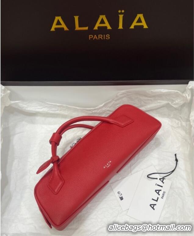 New Grade Alaia Le Tecket Long Clutch bag in Grained Leather 68169 Red 2025