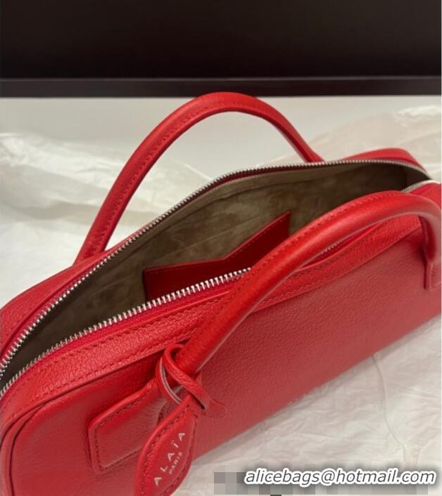 New Grade Alaia Le Tecket Long Clutch bag in Grained Leather 68169 Red 2025