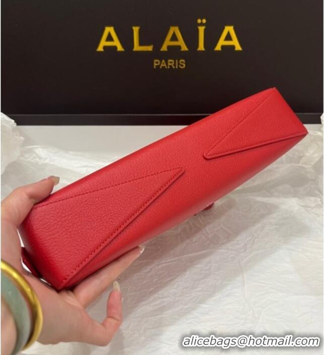 New Grade Alaia Le Tecket Long Clutch bag in Grained Leather 68169 Red 2025