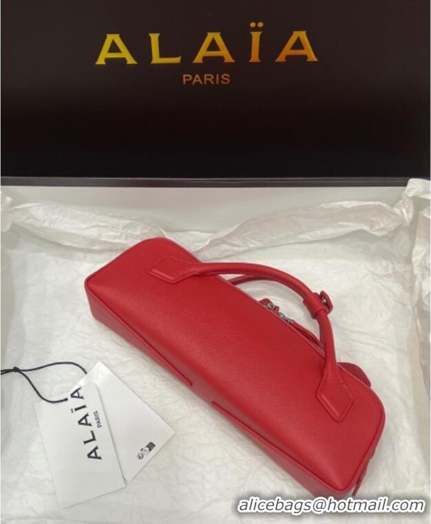 New Grade Alaia Le Tecket Long Clutch bag in Grained Leather 68169 Red 2025