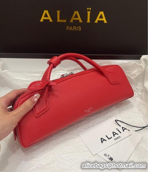 New Grade Alaia Le Tecket Long Clutch bag in Grained Leather 68169 Red 2025