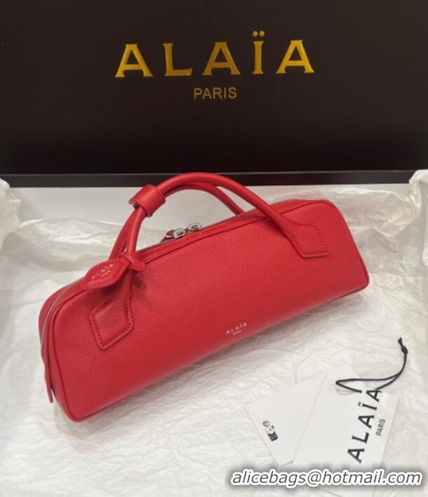 New Grade Alaia Le Tecket Long Clutch bag in Grained Leather 68169 Red 2025