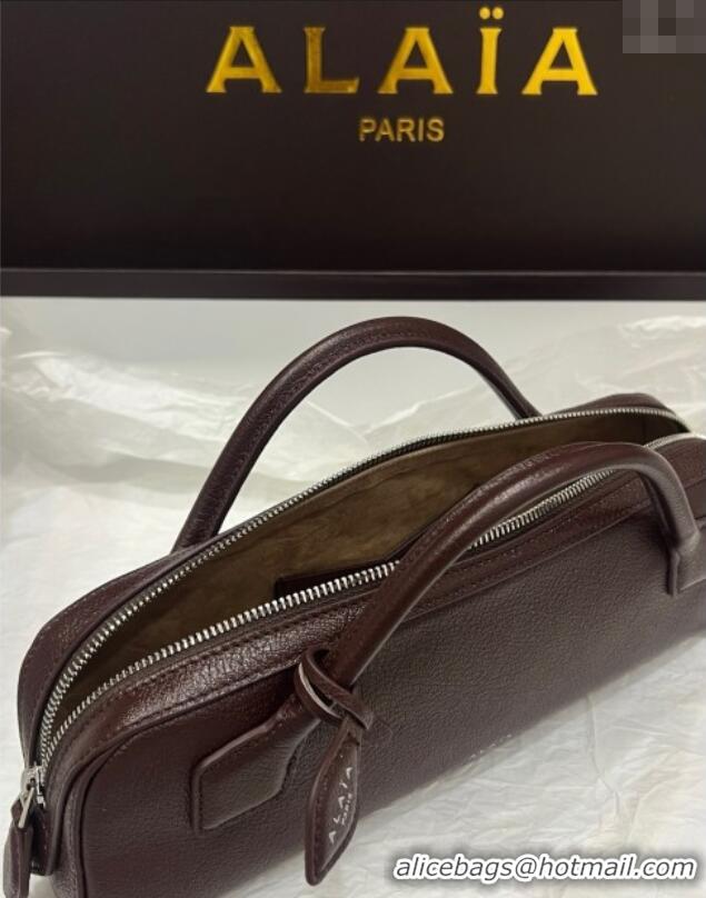 Reasonable Price Alaia Le Tecket Long Clutch bag in Grained Leather 68169 Dark Brown 2025