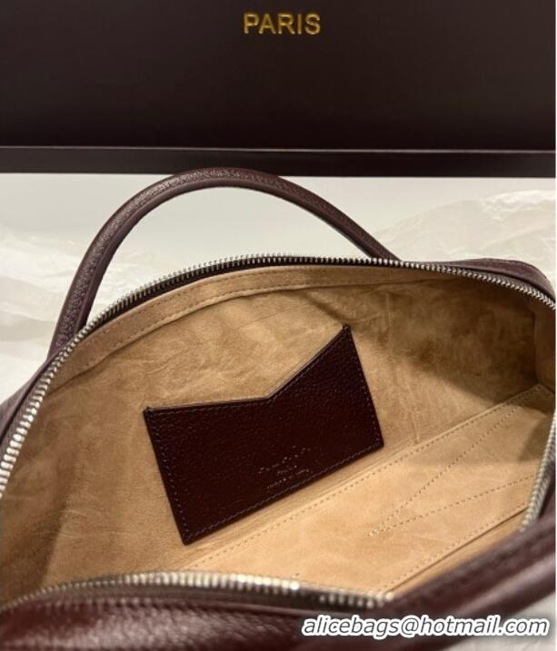 Reasonable Price Alaia Le Tecket Long Clutch bag in Grained Leather 68169 Dark Brown 2025