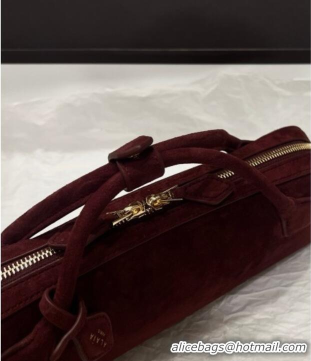 Unique Grade Alaia Le Tecket Long Clutch bag in Suede 68170 Burgundy 2025