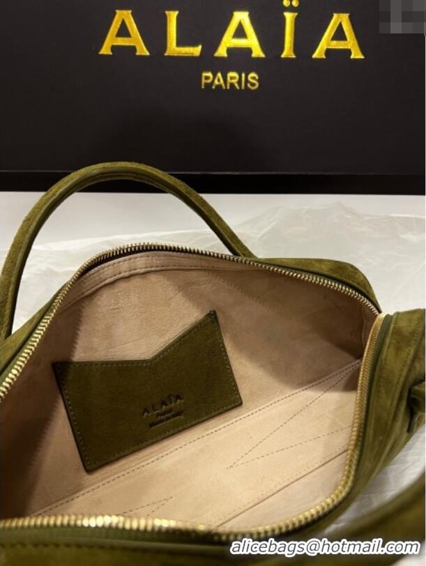 Famous Brand Alaia Le Tecket Long Clutch bag in Suede 68170 Green 2025