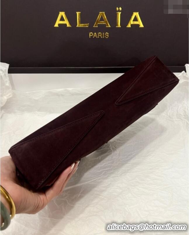 Market Sells Alaia Le Tecket Long Clutch bag in Suede 68170 Dark Brown 2025