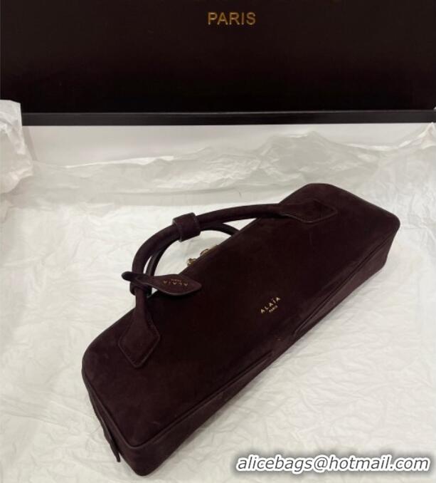 Market Sells Alaia Le Tecket Long Clutch bag in Suede 68170 Dark Brown 2025