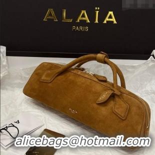 Best Grade Alaia Le Tecket Long Clutch bag in Suede 68170 Light Brown 2025